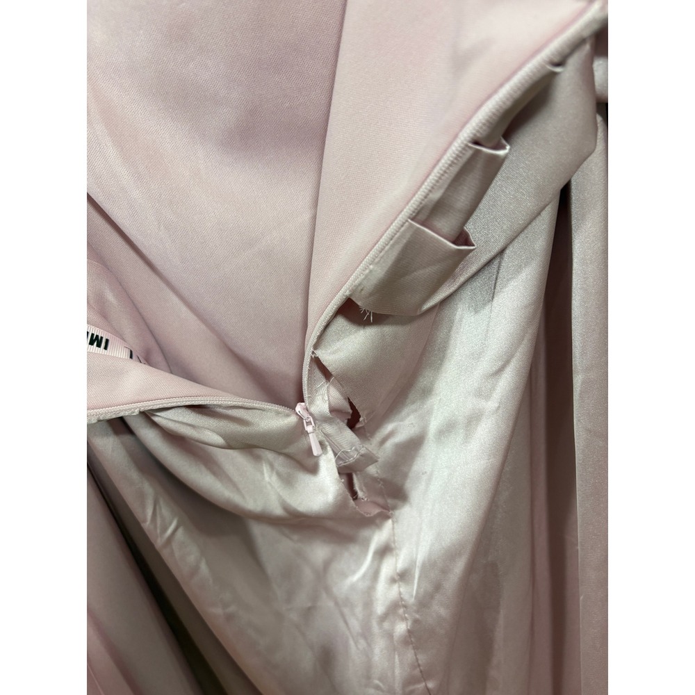 Ieena for Mac Duggal 11642 SHK Blush Pink Satin Halter Gown Dress Womens 12 - Picture 7 of 12
